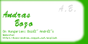 andras bozo business card